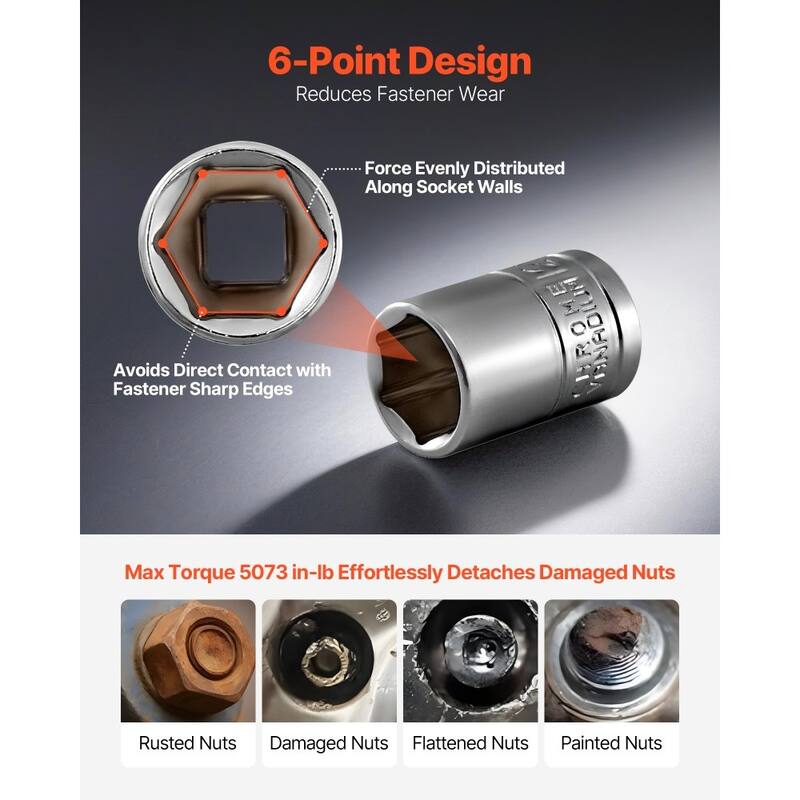 Black CR-V Alloy Steel 108-Piece Socket and Ratchet Set with Chrome Finish and High-Torque Design - 14.96 x 2.83 x 10.83