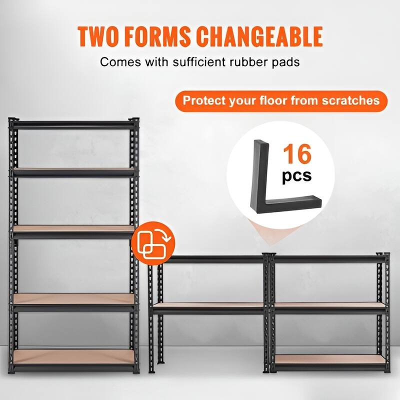 Adjustable Metal Storage Shelves 5 Tier Heavy Duty Utility Rack for Garage and Kitchen