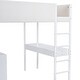 preview thumbnail 13 of 48, Full Size Loft Bed with Convertible Desk, Storage Shelf & 4 Drawers, Teddy Fleece Wood Bed Frame with Full-Length Guardrail