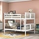 preview thumbnail 1 of 11, Full Bunk Bed with Pine Frame, Guardrail, and Slat Support White