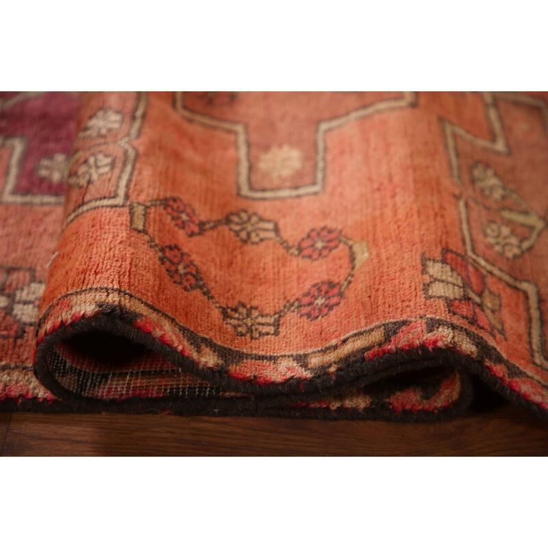 Meshkin Persian Vintage Runner Rug Handmade Wool Carpet - 3'1"x 9'6"