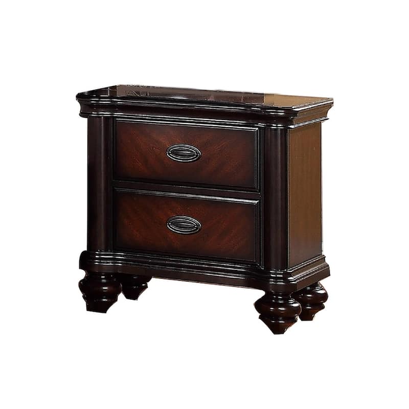 Wood Nightstand with 2 Drawer