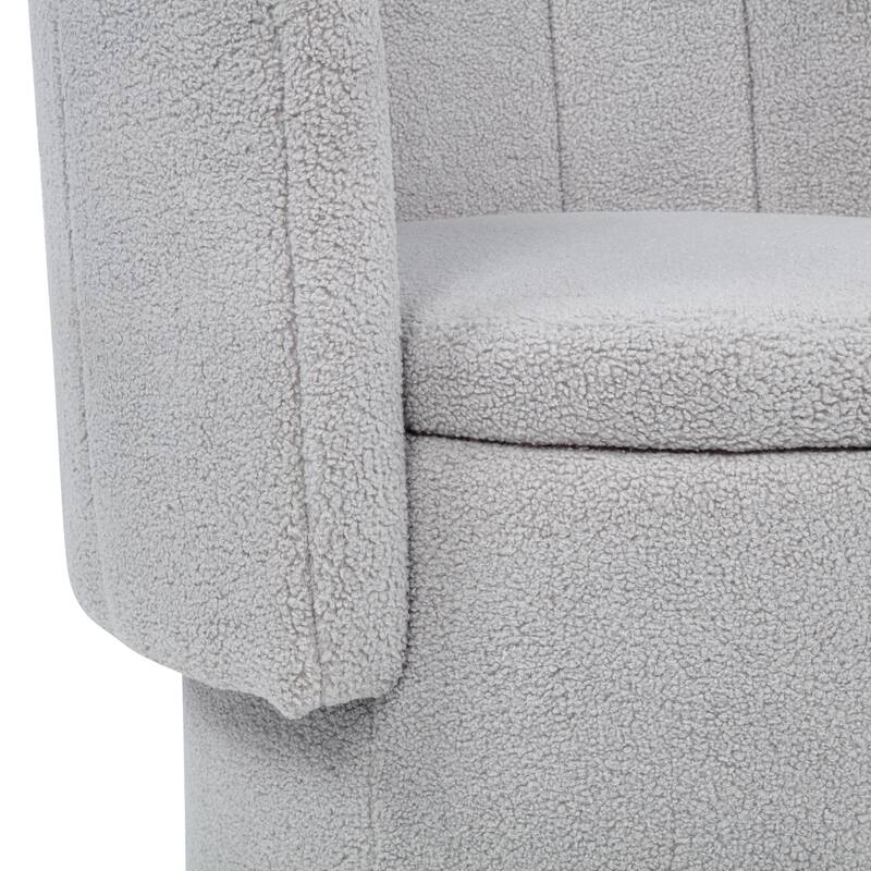 Boucle Swivel Chair with 360° Rotating Storage Accent Chair for Living Room/Bedroom