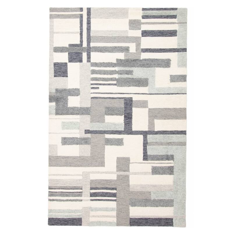 ECARPETGALLERY Hand Tufted Timeless Cream Wool Rug - 5'0 x 8'2 - Cream - 5'0 x 8'2