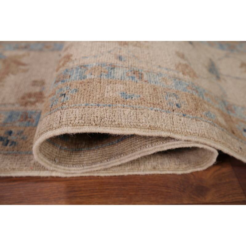 Hand Knotted Oriental 100% Wool Carpet Transitional All-Over Beige & Ivories Oushak Area Rug - 10' 0'' X 8' 0''