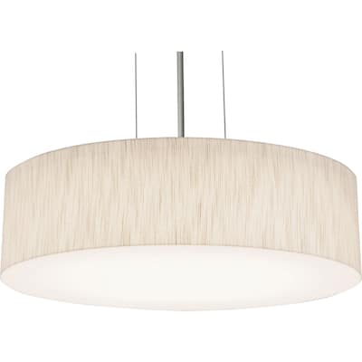 Anton 12-inch Satin Nickel LED Pendant, Jute Shade