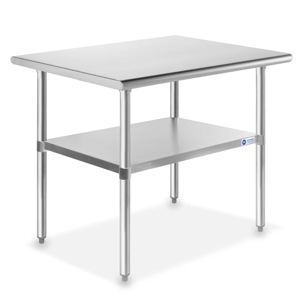 36 x 24in NSF Stainless Steel Commercial Prep Table