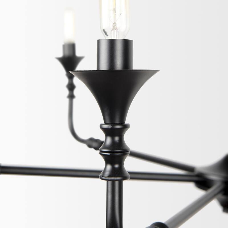 Gabriel Small Matte Black Chandelier - 36.0L x 36.0W x 59.1H