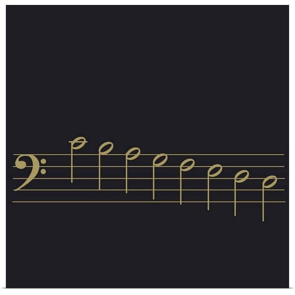 Shop Black And White Illustration Of Bass Clef With Scale Of 8