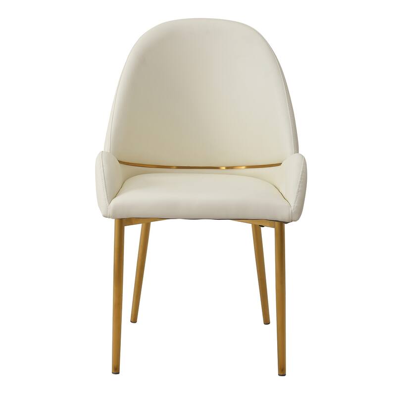 Modern PU Leather Dining Chair with Cloud Cushion and Metal Legs, for Dining Room and Kitchen, 2-Piece Set