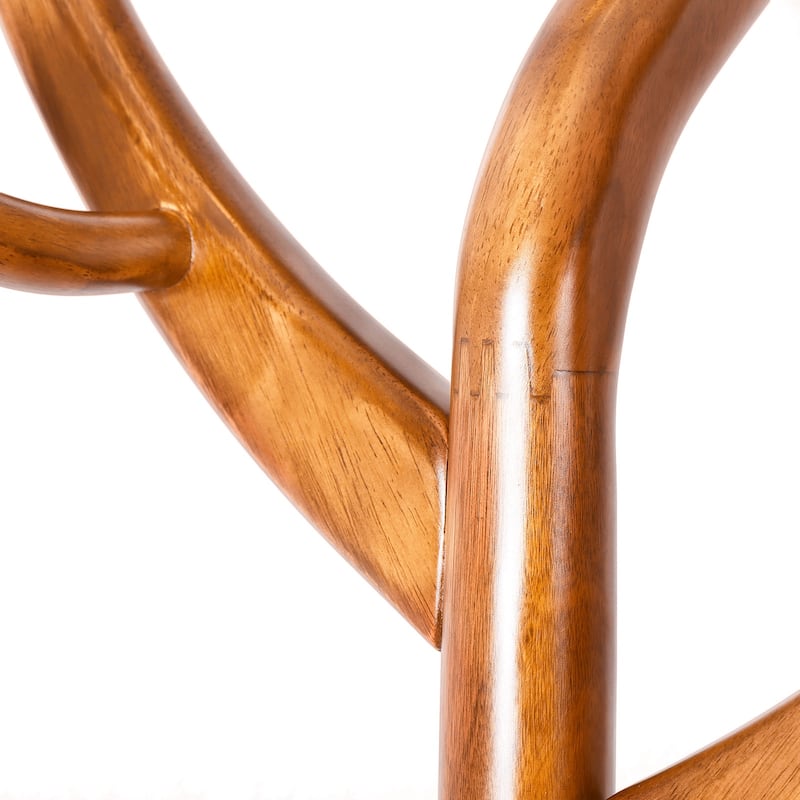 Tree-branch Rubberwood Freestanding Coat Rack with Hooks
