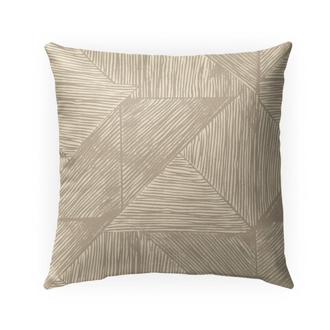WOVEN BLOCK PRINT BEIGE Indoor Outdoor Pillow By Becky Bailey