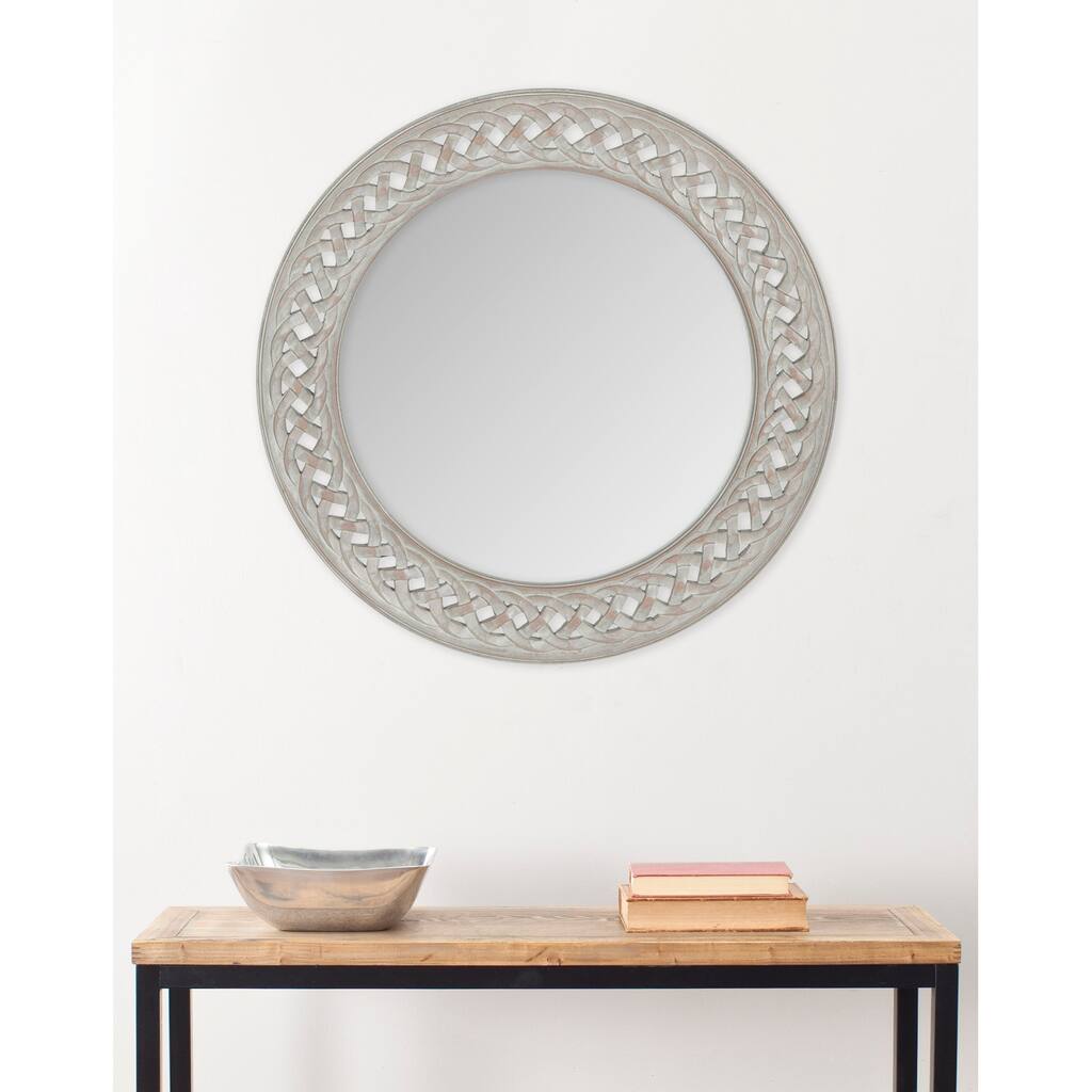 SAFAVIEH Kortney Chain Grey 24-inch Round Decorative Mirror - 24" x 24" x 0.8" - 24Wx24Dx1H