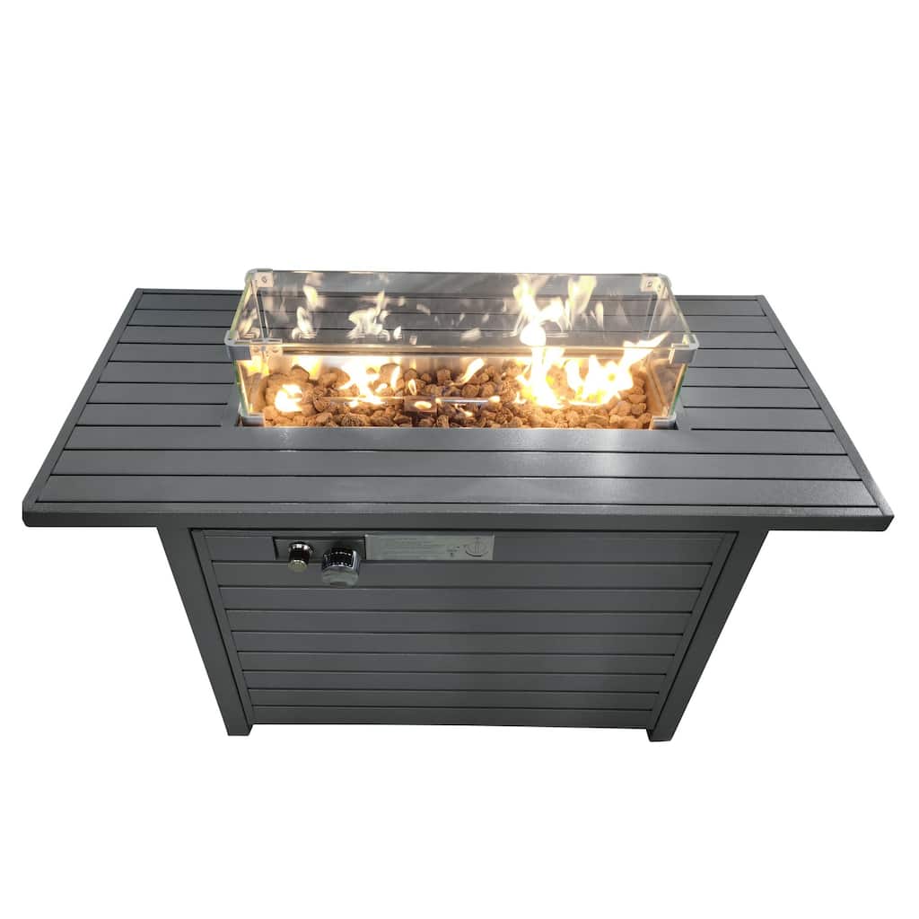 Patio Modern Steel Fire Pit Table With Lid