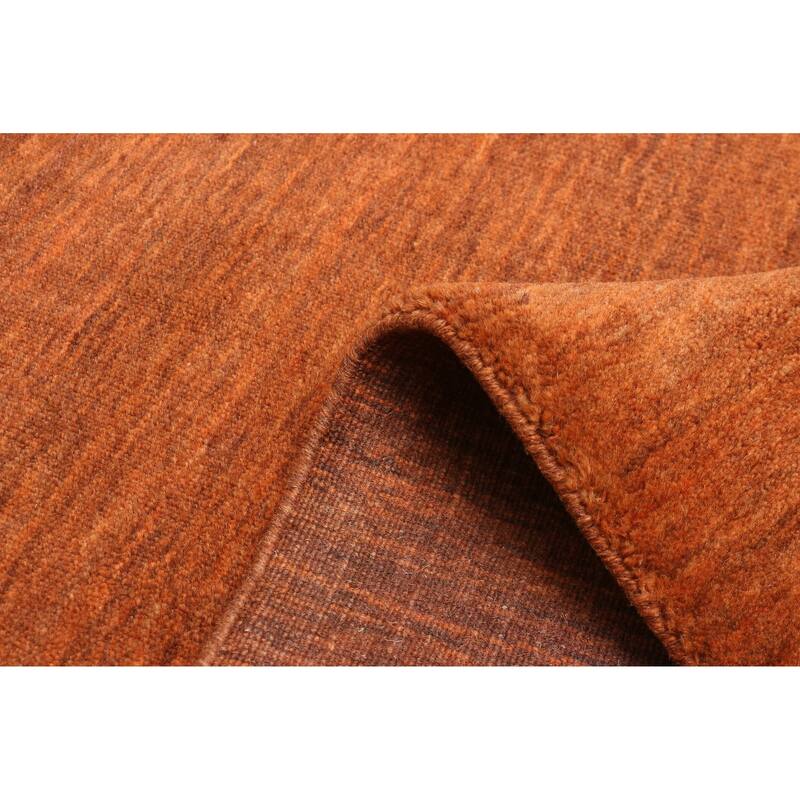 ECARPETGALLERY Hand Loomed Kashkuli Gabbeh Dark Copper Wool Rug - 4'8 x 7'11