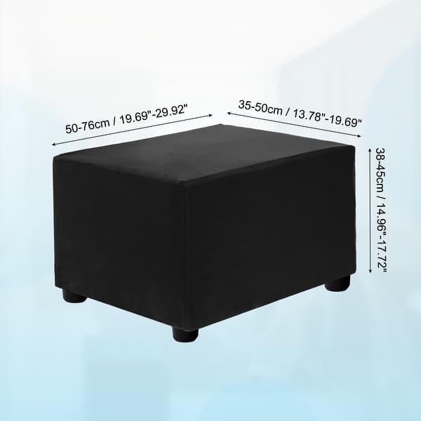 dimension image slide 47 of 52, Stretch Foot Stool Cover Rectangular Square Foot Stool Slipcover