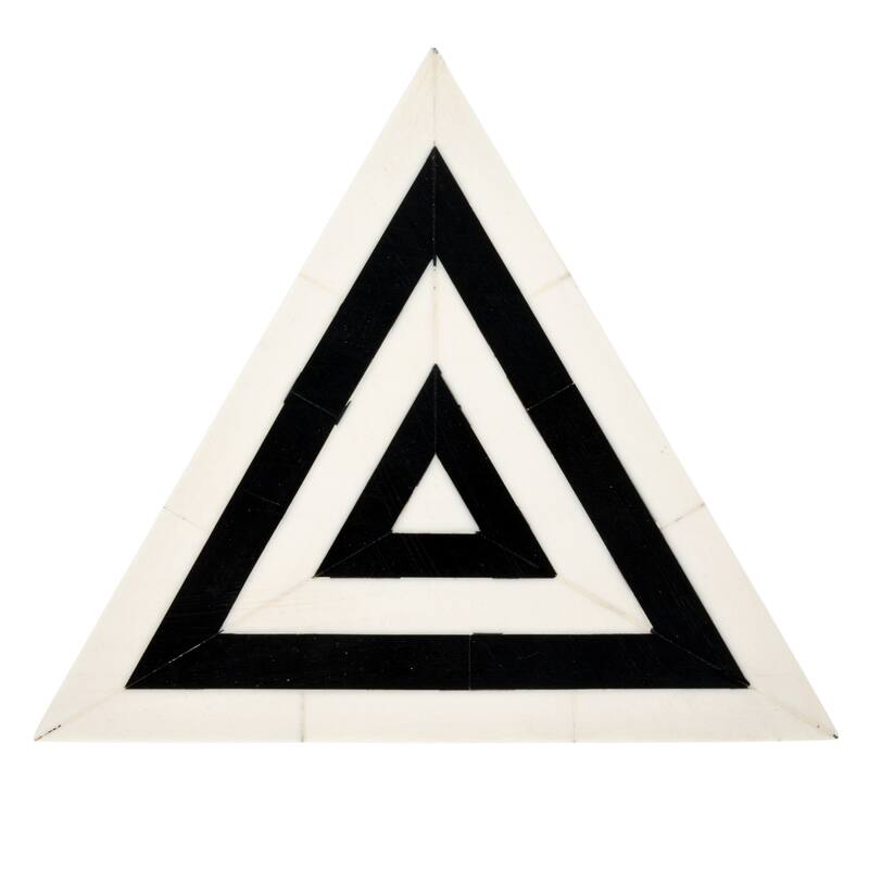 Striped Reclaimed Wood and Resin Triangular Box - 7.0"L x 6.0"W x 2.5"H