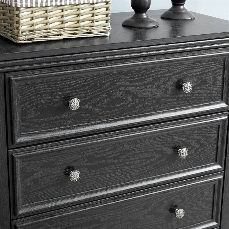 Modern 5 Drawers Dresser with Metal Handles and Metal Slide Rails
