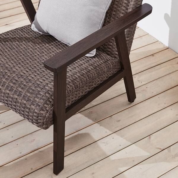 Shop Black Friday Deals On Ove Decors Jennings I 4 Piece Aluminum Frame Dark Brown Wicker Chat Set On Sale Overstock 30827839