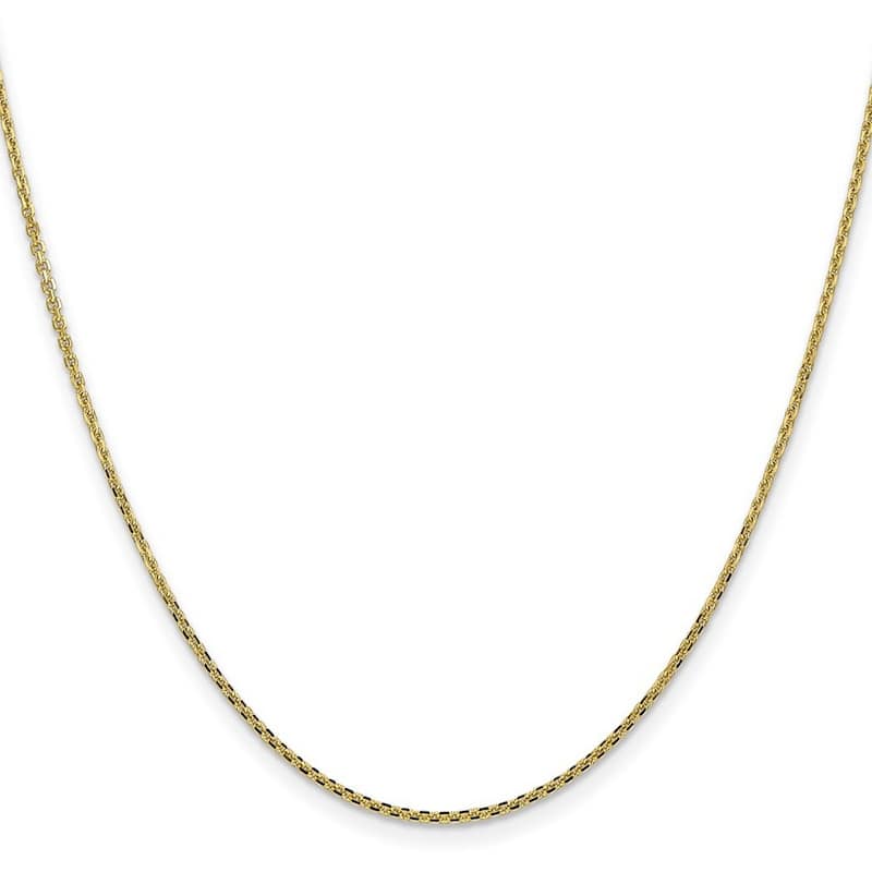 Curata 10k Yellow Gold 9-inch 1.3mm Diamond-cut Cable Chain Anklet Ankle Bracelet for Women