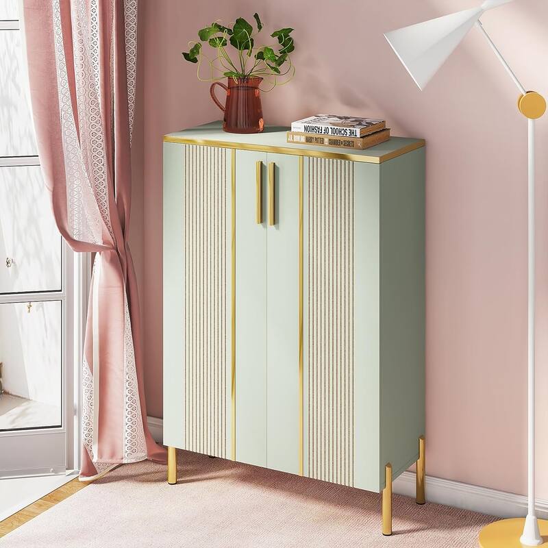 6-Tier Shoe Cabinet with Doors, Entryway Shoe Organizer Cabinet for Entryway