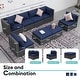 preview thumbnail 150 of 154, FINCATI Outdoor High-back Wicker Patio Sectional Set, 500 lbs Luxury Oversized Conversation Set, Spacious Couch Set