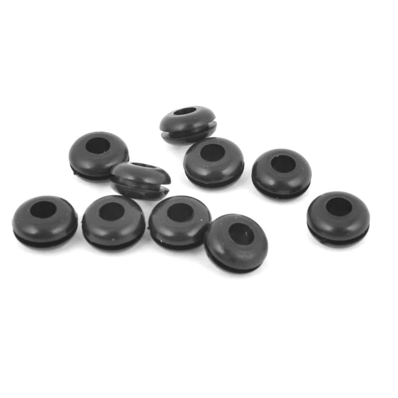 10 Pcs Black Armature Wire Double Sided Rubber Grommet 5mm x 8mm - 0.47" x 0.24" (D*T)