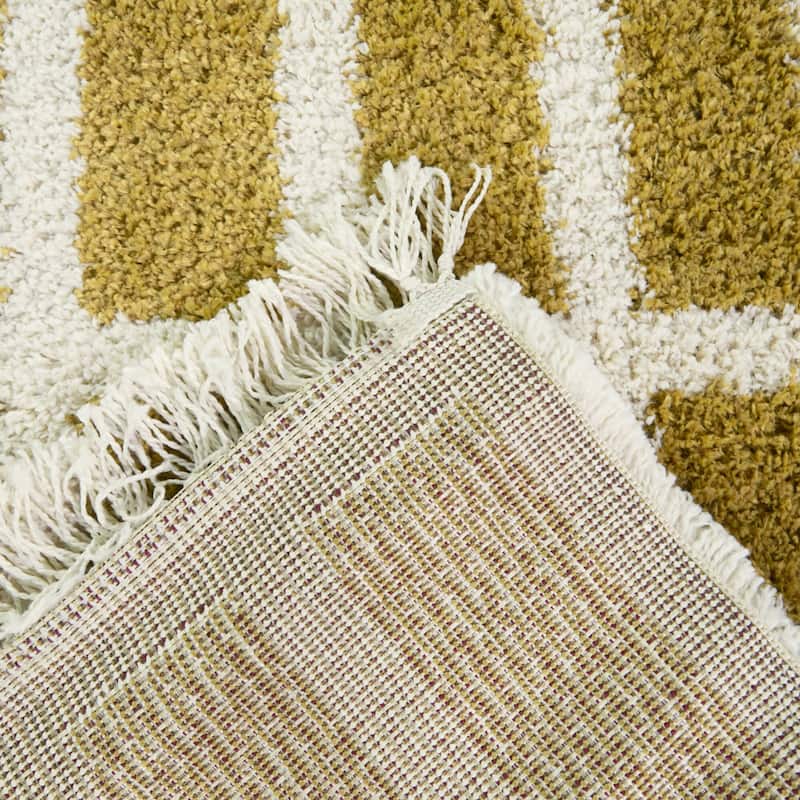 Androla Boho Grid Shag Area Rug