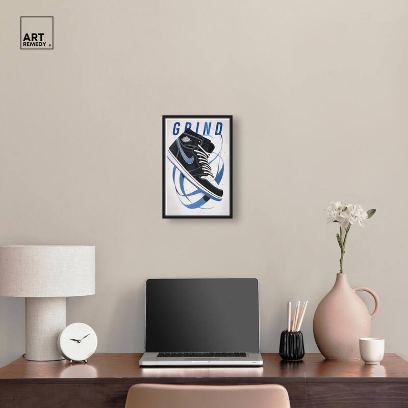 Blue Ribbon Sneaker Canvas by Art Remedy