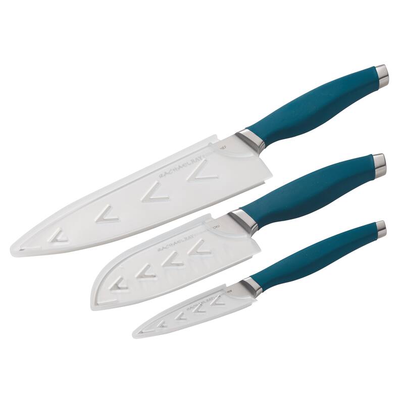 Rachael Ray Cutlery Japanese Stainless Steel Chef Knife Set, 3pc