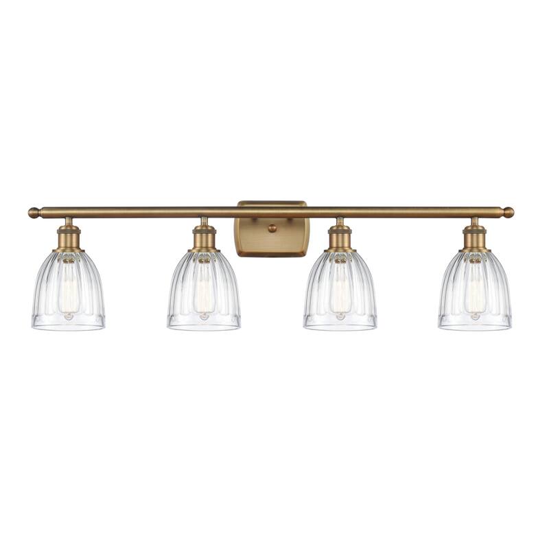 Innovations Lighting Brookfield 4 Light 36" Wide Bathroom Vanity Light - Brushed Brass / Clear