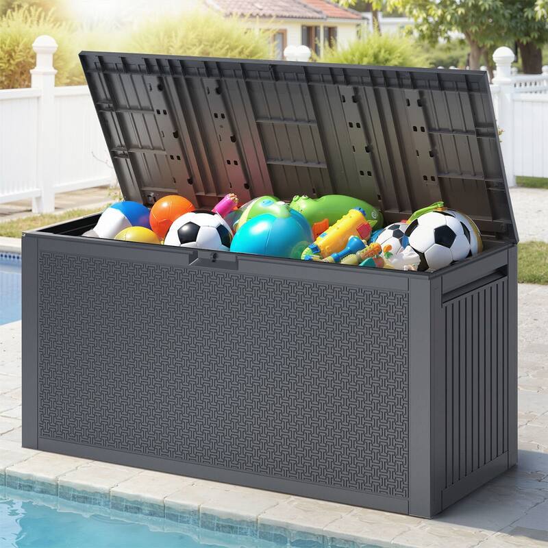 90 Gal Fall-Inspired Corn Maze Look Resin Deck Box Outdoor Storage Box