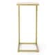 preview thumbnail 2 of 10, Bagan Modern Glam Glass Top C-Shaped Side Table by Christopher Knight Home - 11.50" L x 15.00" W x 26.00" H