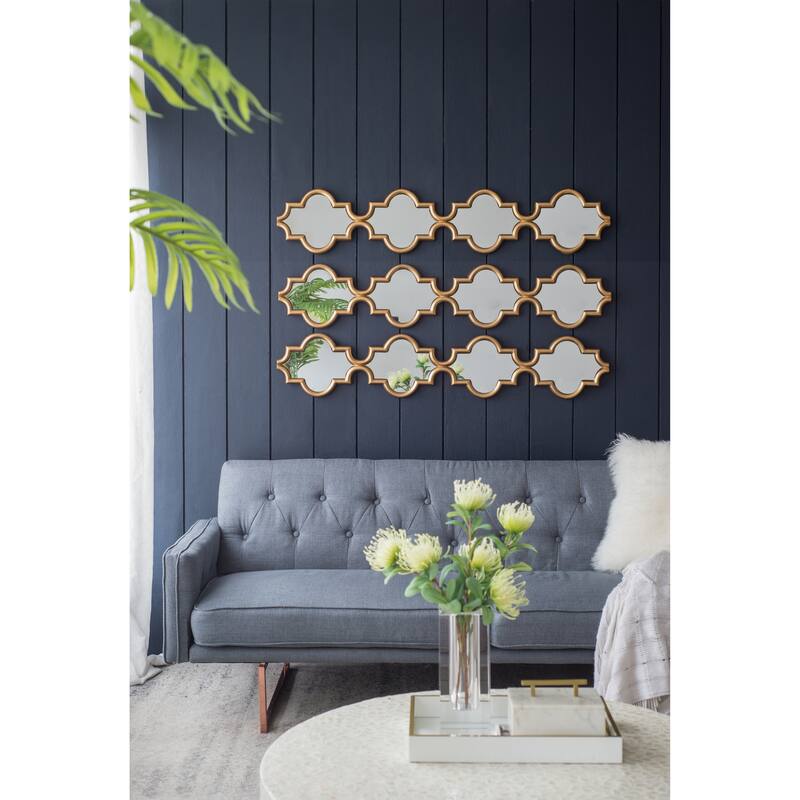 Gold Narrow Four Tiered Wall Mirror