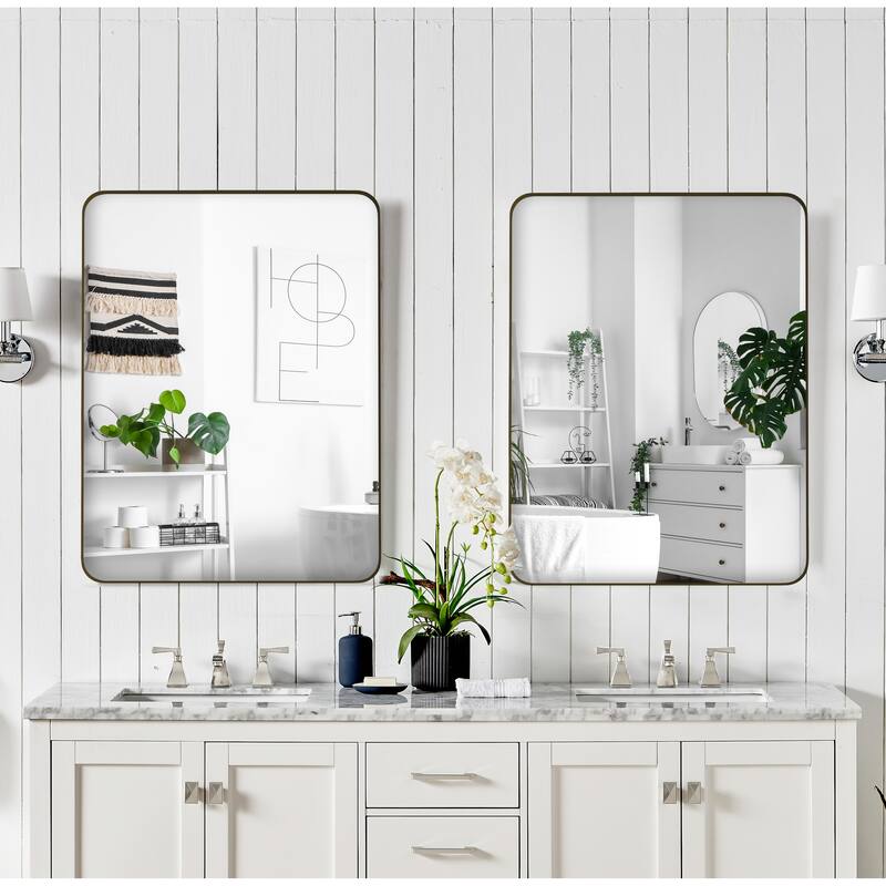 Laro Modern Metal Framed Wall Mirror by GDFStudio