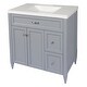 preview thumbnail 61 of 109, Vail 37" Bathroom Vanity with Cultured Marble Top Sink w/ Backsplash in White with White Basin