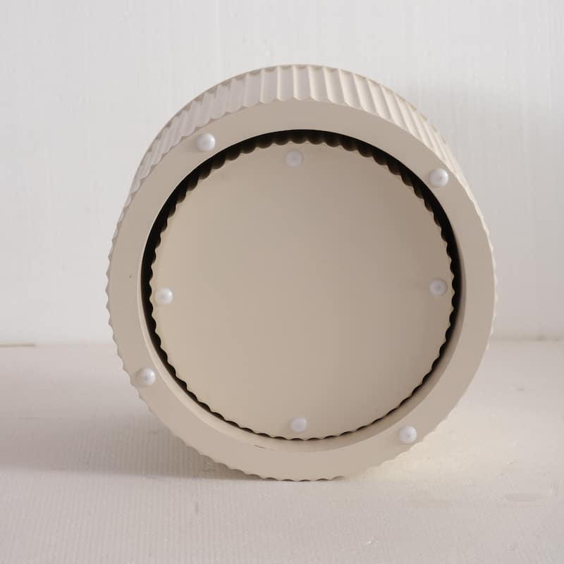 GDFStudio - Set of 2 Modern Wave Stripe Nesting Coffee Table Round Drum Accent Tables