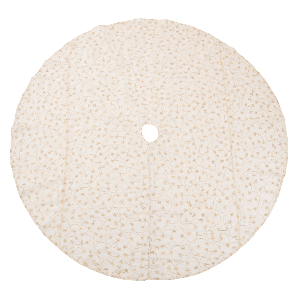 Christmas Tree Skirt With Ari Embroidered Design