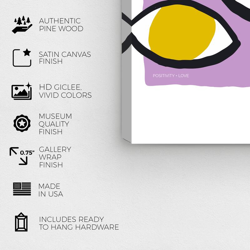 Wynwood Studio Canvas Fashion and Glam Hey there Purple and Light Purple Modern & Contemporary Wall Art Canvas Print