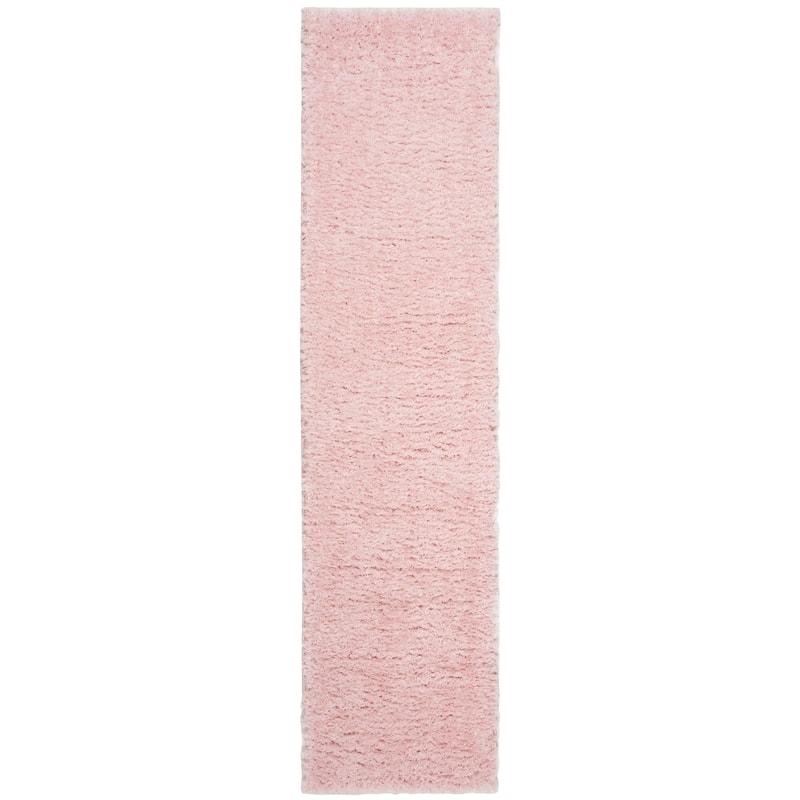 SAFAVIEH Madrid Shag Soledad Solid 2-inch Thick Rug - 2' x 12' Runner - Blush