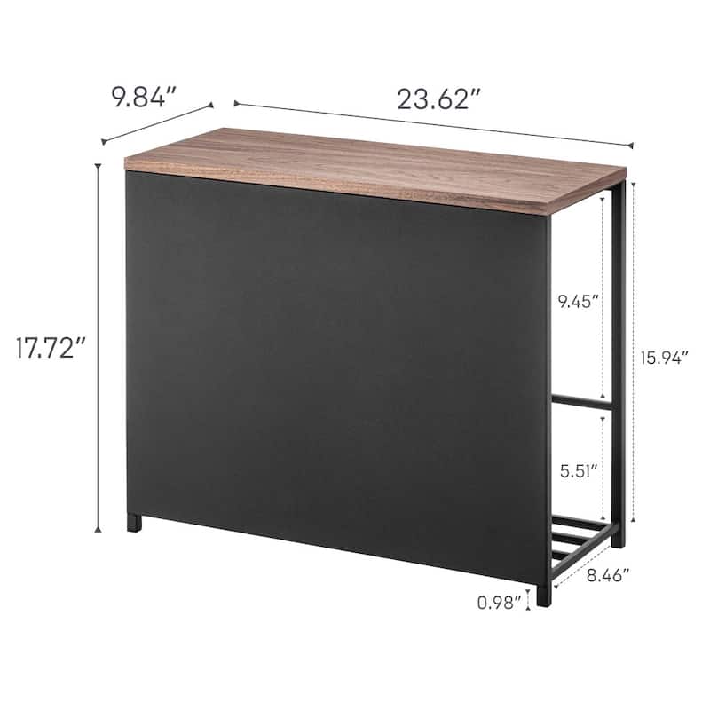 Yamazaki Home Entryway Storage Organizer and Bench, Steel and Wood - L 9.84 x W 23.62 x H 17.72 inches