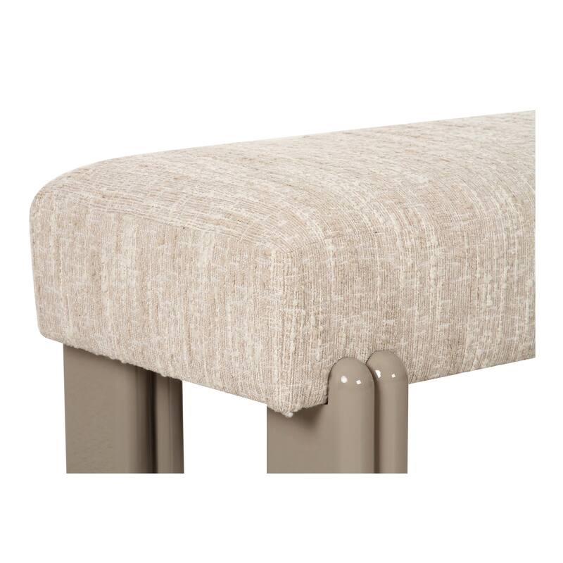 NADAAL STUDIOS Jessamine, Bench With Textured Boucle Upholstery - 55.9"W x20.5"D x16.5"H