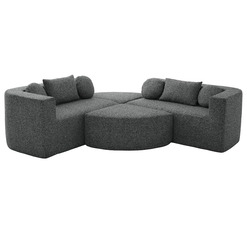 Roomfitters Modular Boneless Sectional Sofa Bed with Deep Seating and Curved Design for Living Room