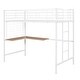 preview thumbnail 8 of 26, Industrial Modern Twin Metal Loft Bed with Desk and Metal Grid, Space-saving, Sturdy Construction & Safety Guaranteed, White