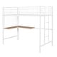 preview thumbnail 8 of 26, Twin Metal Loft Bed with Desk and Metal Grid, Space-saving, White
