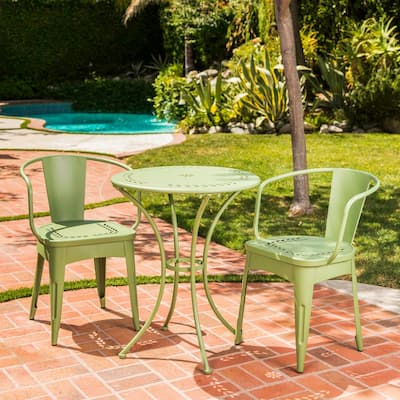 Lourdes Outdoor 3-piece Cast Bistro Set by Christopher Knight Home