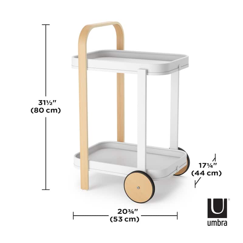 Umbra 1015392 Bellwood 17" Wide Steel and Wood Serving Cart with