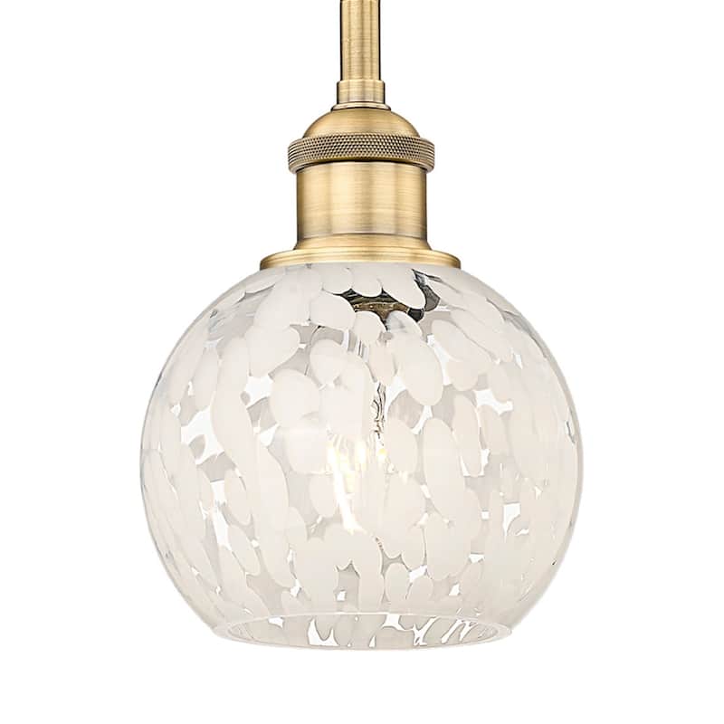 Innovations Lighting 616-1S 8 6 White Mouchette Pendant White - Brushed Brass