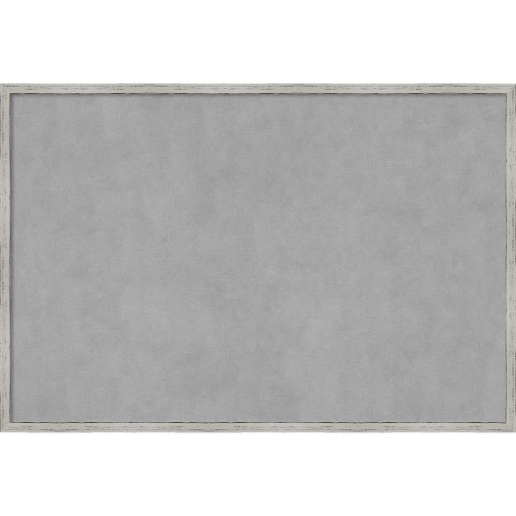 Amanti Art Shiplap White Narrow Framed Magnetic Board