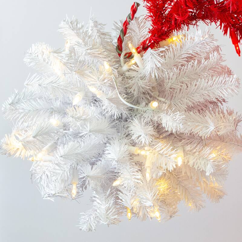 Festive 7 Foot Santa Hat Christmas Tree with Dual Color LED Lights